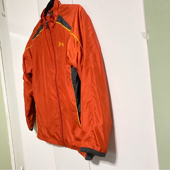 UNDER ARMOUR Windbreaker Jacket Orange Gray Yellow Gold Kids Youth Large - Picture 7 of 16